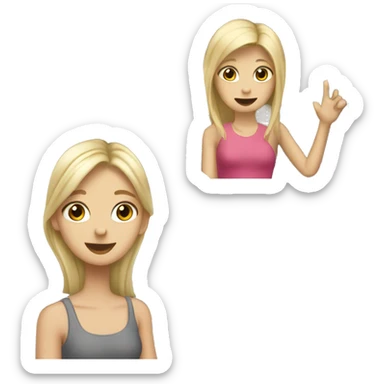 Blonde girl in car picking up brown haired girl, friend sticker