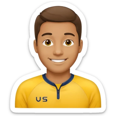 man with yellow jersey sticker