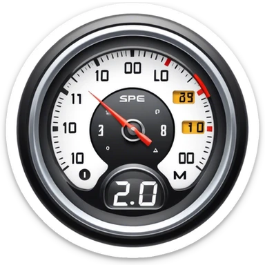 An icon showing a racing game interface, inspired by Grand Turismo. The design features a garage with a selection of high-performance cars, along with race track visuals in the background. Speedometer, lap timer, and other HUD elements add to the excitement. Transparent background sticker