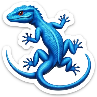 Cyan lizard-Salandit-Cyclizar-Pokémon, with cobalt-blue flecks patterns sticker