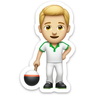man playing lawn bowls sticker
