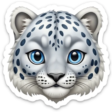 Deformed Snow leopard-Eyes are long and blue sticker