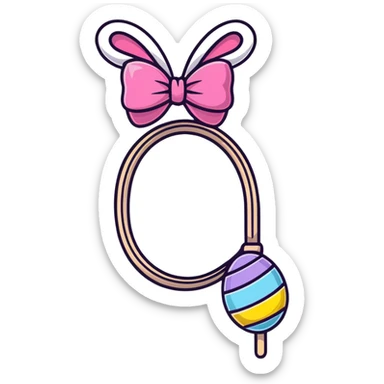 festive easter whip decorated with colorful bows and ribbons sticker