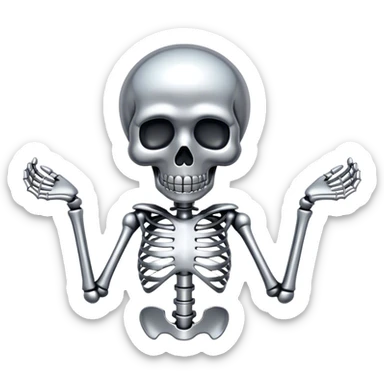 Skeleton made out of chrome sticker