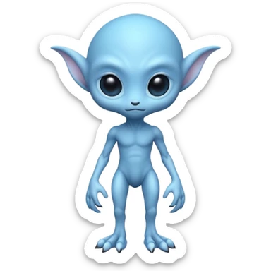 full body cute humanoid peacefull alien furry with 6 legs and eye stalks stands upright and looks intelligent sticker