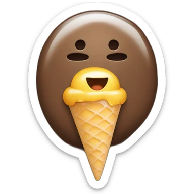 un brun mangeant une glace sticker