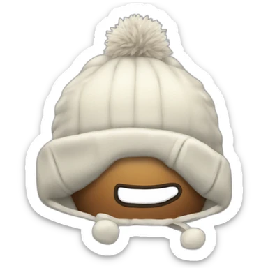 winter hat with ear flaps sticker