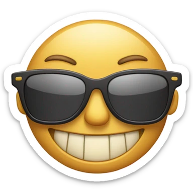 Cool sunglasses emoji with gold teeth sticker