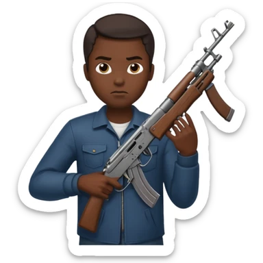 slave with a ak sticker