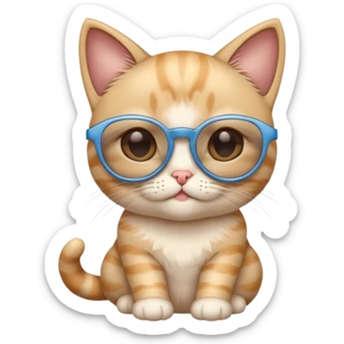 Chat mignon avec des lunettes de soleil  sticker