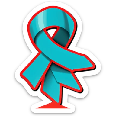 Teal ovarian cancer ribbon  sticker