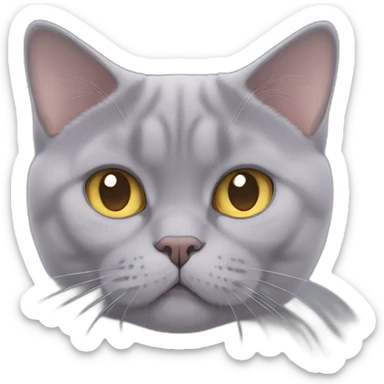 lilac british shorthair golden eyes pooping sticker