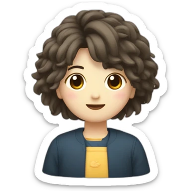 Coreano com cabelo partido no meio, usando terno sticker