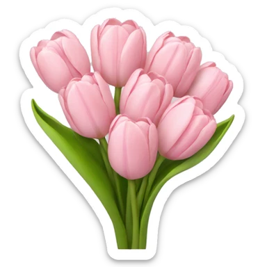 Light pink tulip bouquet  sticker