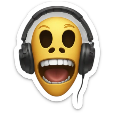 Scream mask with headphones sticker