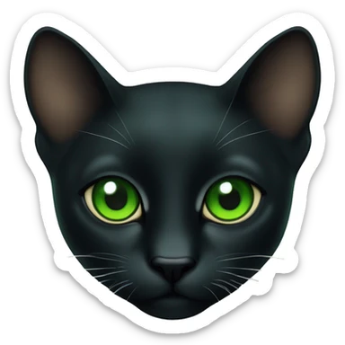 Gato negro y ojos verdes sticker