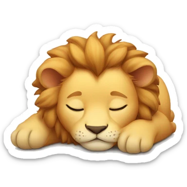 Sleeping baby lion sticker