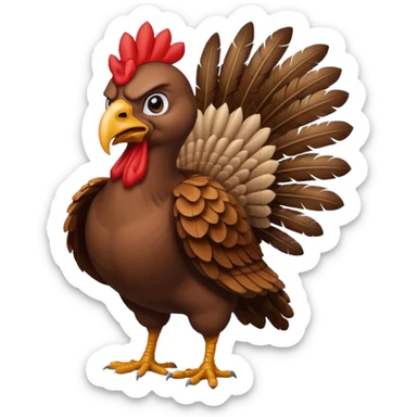 warrior turkey sticker