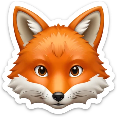 fox face detailed sticker