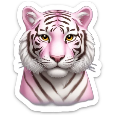 pink white tiger sticker