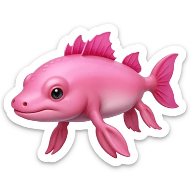pink axolotl, exotic animal sticker