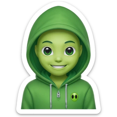 a portrait of aliens wear hoodies sticker