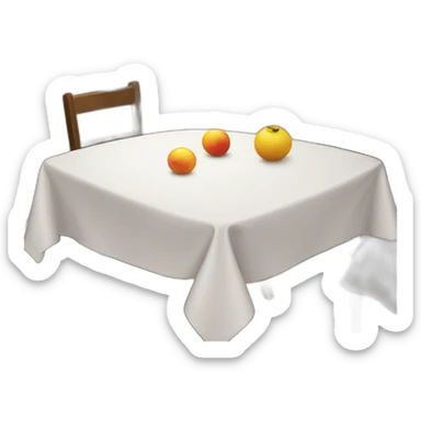 table and table cloth plus one chair sticker