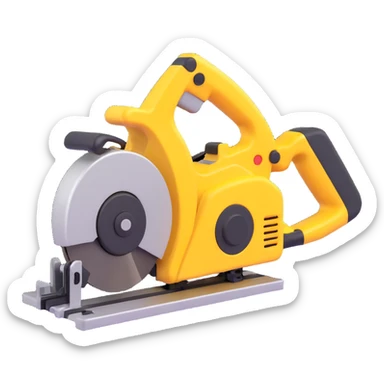 create a 3d Electric saws image using a combination of black and yellow colors sticker