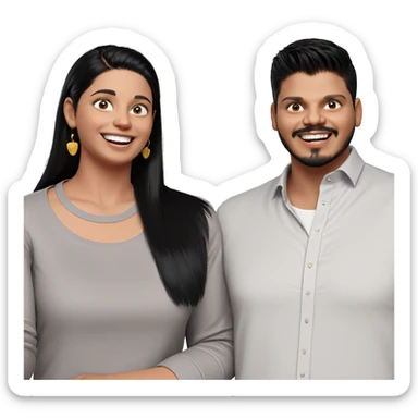 couple with joyful expressions sticker