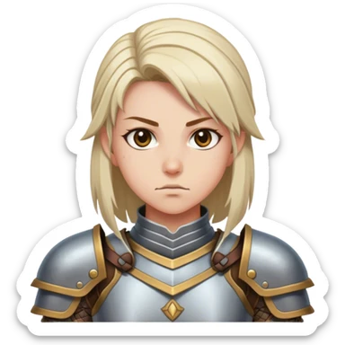 DnD character. The composition is centered, showing only the head and upper chest, ensuring perfect symmetry and alignment. sticker