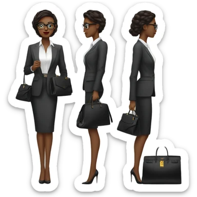 Business girl with YSL bag  sticker