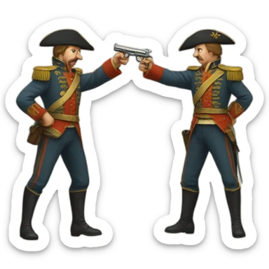 duel-with-pistols-in-russian-empire-between-two-men sticker