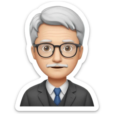 Professor with board sticker