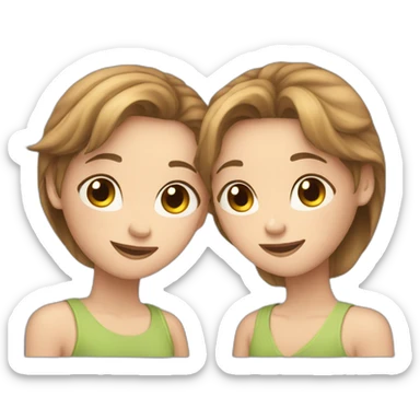 two white girls love each other and have brown hair sticker