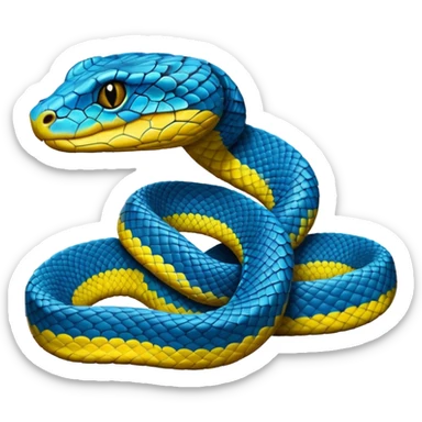 Blue cartoon pit viper sticker