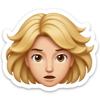 a flipping hair emoji to the back with a sassy look would be an amazing emoji sticker