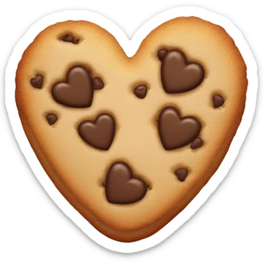 a cookie shaped like a heart sticker