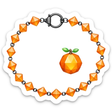 fantasy magic orange bracelet diamonds low poly sticker
