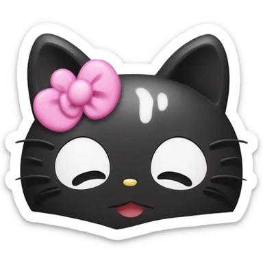 Hello Kitty y kuromi dándose un abrazo  sticker