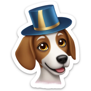 New year eve dog sticker