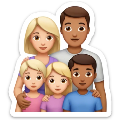 Family with mom dad son and daughter sticker