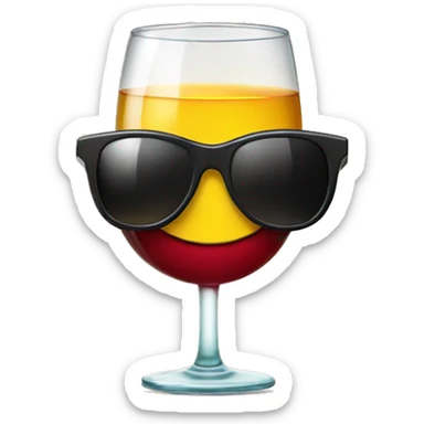 Cigarette with a wine glass and sun glasses sticker