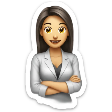 Mujer sexy trabajando en una oficina bancaria sticker