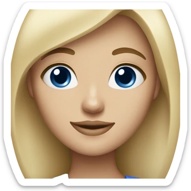 pretty girl with blonde hair and dark blue eyes  sticker