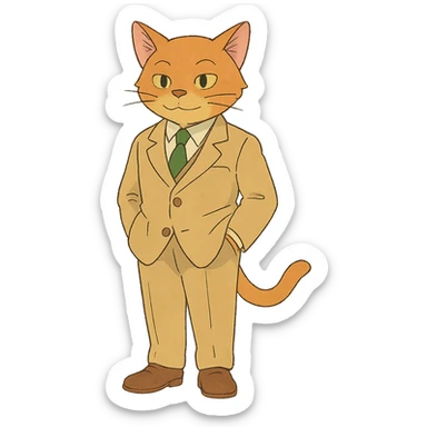 ghibli style oren sticker