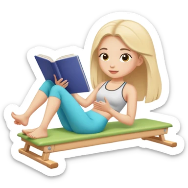 Pilates girl reading  sticker