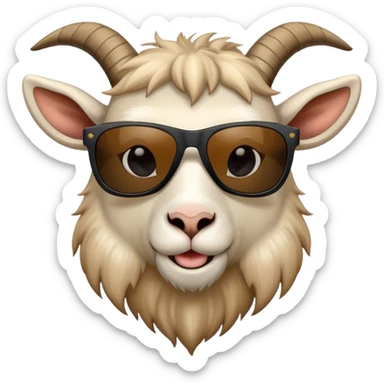 Goat with goatee and black sunglasses sticker