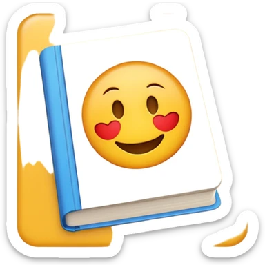 A textbook with the word 'emoji' written on the cover sticker
