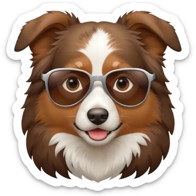 Australian shepherd wearing sunglasses sticker