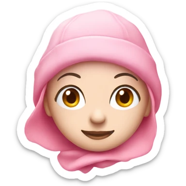 Pink Rose with a light pink beanie sticker